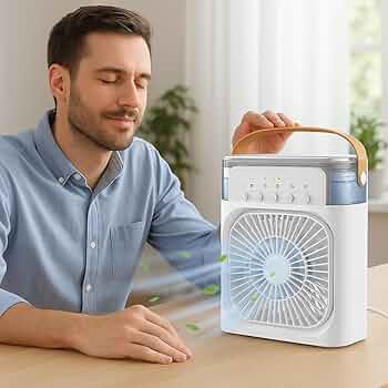 Portable Mini Air Cooler with Mist – Instant Cooling Anywhere